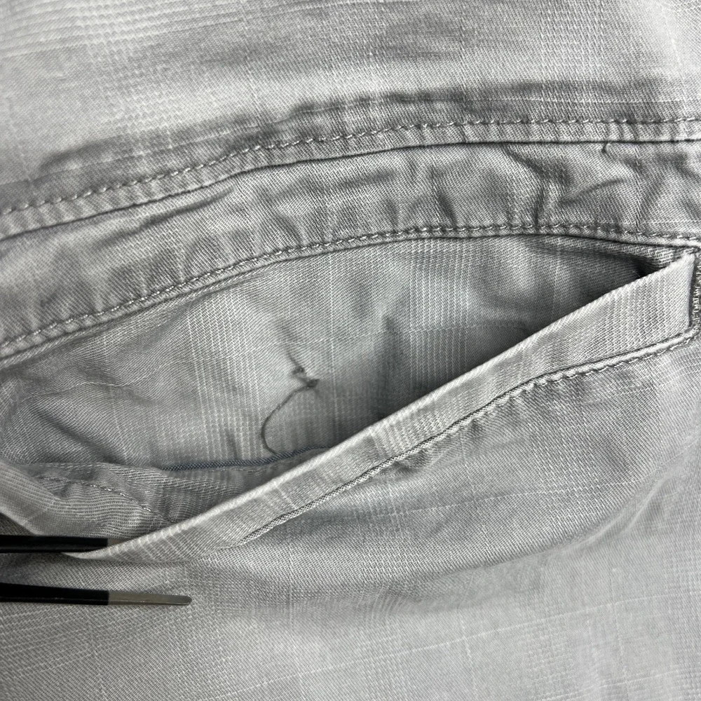 Horny Toad Casual Shorts Men's 34 Gray Ripstop Organic Cotton Stretch Blend‎